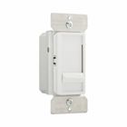 Eaton slide dimmer, No neutral required, #14 -12 AWG, Flush, 120 Vac, Back and side, Maintained, White, 60 Hz, Incandescent, halogen, Single-pole, Single pole, Single-phase, Polycarbonate, 600W 663567