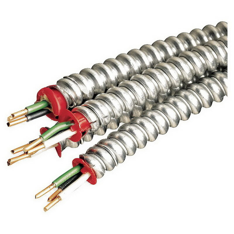 MC Armorlite Cable, 6 AWG, 2 Conductors, Stranded, 1000 Foot Reel