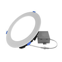 DLE8 Series 8 in. Round White Flat Panel LED Downlight in 5000K
