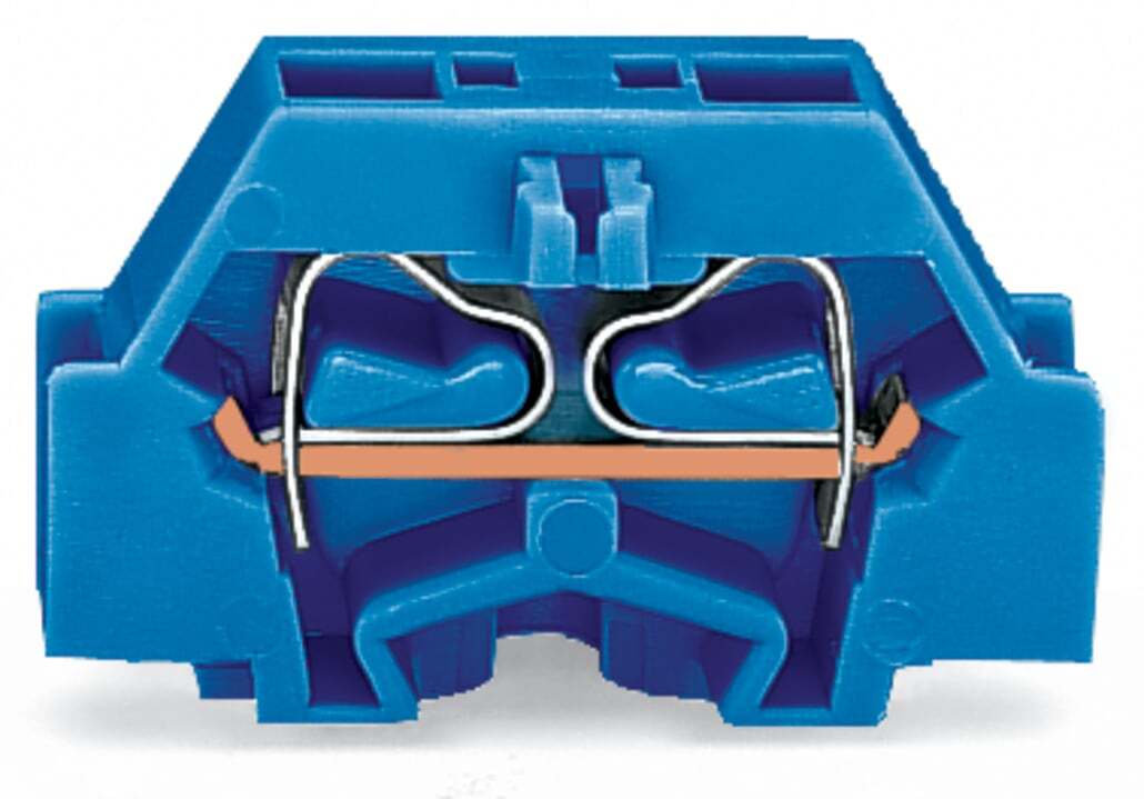 2-conductor terminal block; without push-buttons; suitable for Ex i applications; with fixing flange; 1-pole; for screw or similar mounting types; Fixing hole 3.2 mm ; 2.5 mm; CAGE CLAMP; 2,50 mm; blue