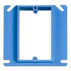 One-Gang Box Cover, Volume 3.5 Cubic Inches, 4 Inches Square, Raised 1/2 Inch, Color Blue, Material Non-Metallic