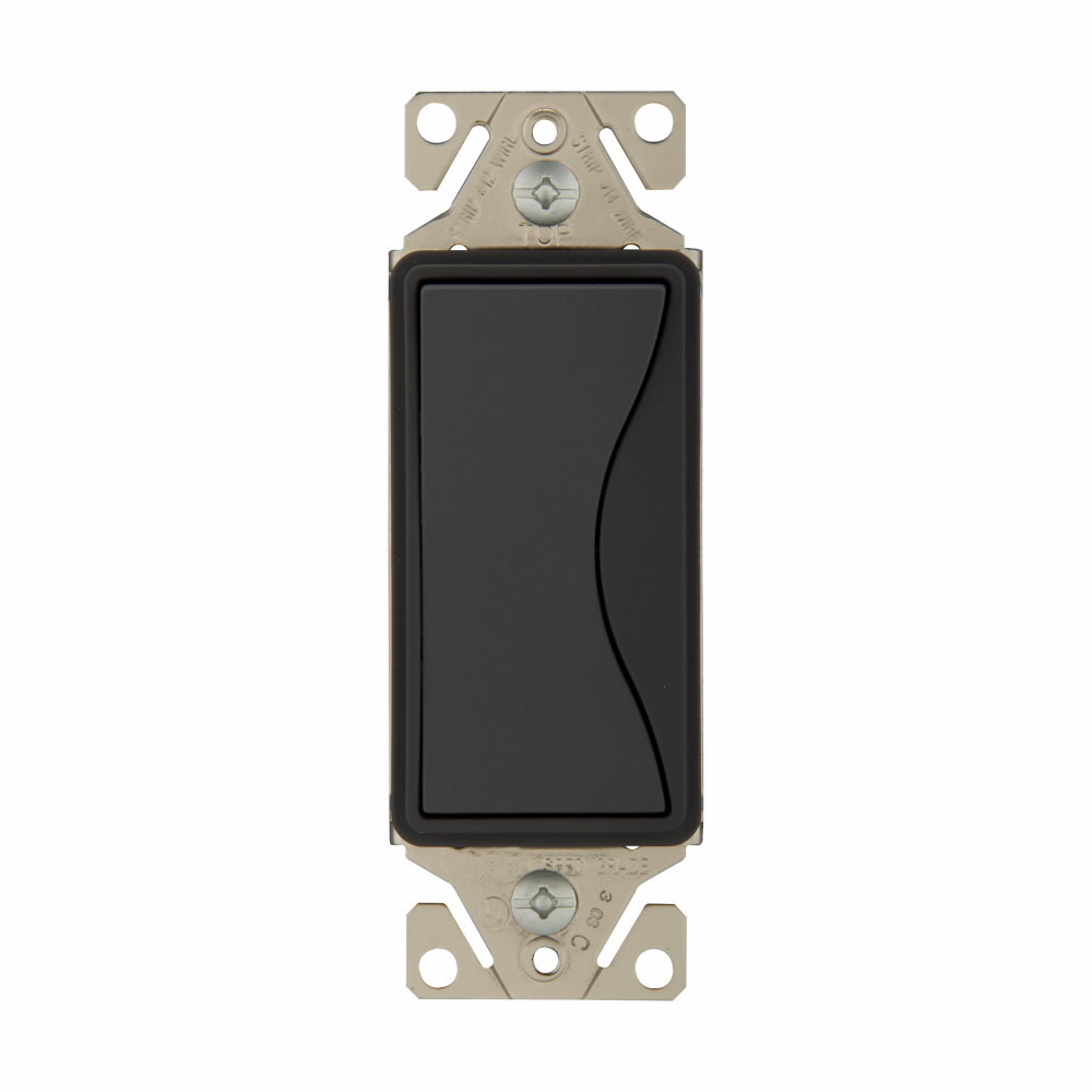 Eaton Aspire designer switch, #12 to 14 AWG, 15A, Residential, 120/277V, Side and push, Silver granite, Fan, LED, INC, FLR, MLV, ELV, CFL, Halogen, Three-way, Three-way, Polycarbonate