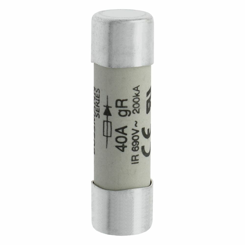 Eaton Bussmann series high speed cylindrical fuse, 690 V, 40 A, 200 kAIC, 14 x 51 mm, with indicator, Ferrule end x ferrule end