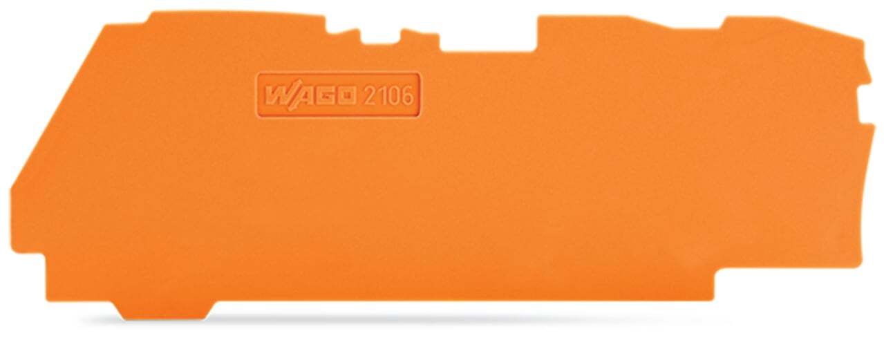 End and intermediate plate; 1 mm thick; for 3-conductor terminal blocks; orange