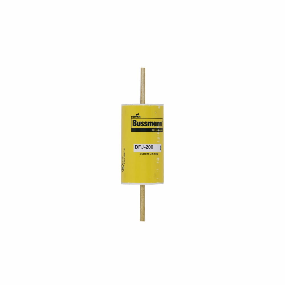 Eaton Bussmann series DFJ high speed fuse, 600 Vac or less, 450 Vdc or less, 200A, 200 kAIC at 600 Vac, 100 kAIC 450 Vdc, Non Indicating, High speed fuse, Blade end X blade end, Class J, Melamine tube