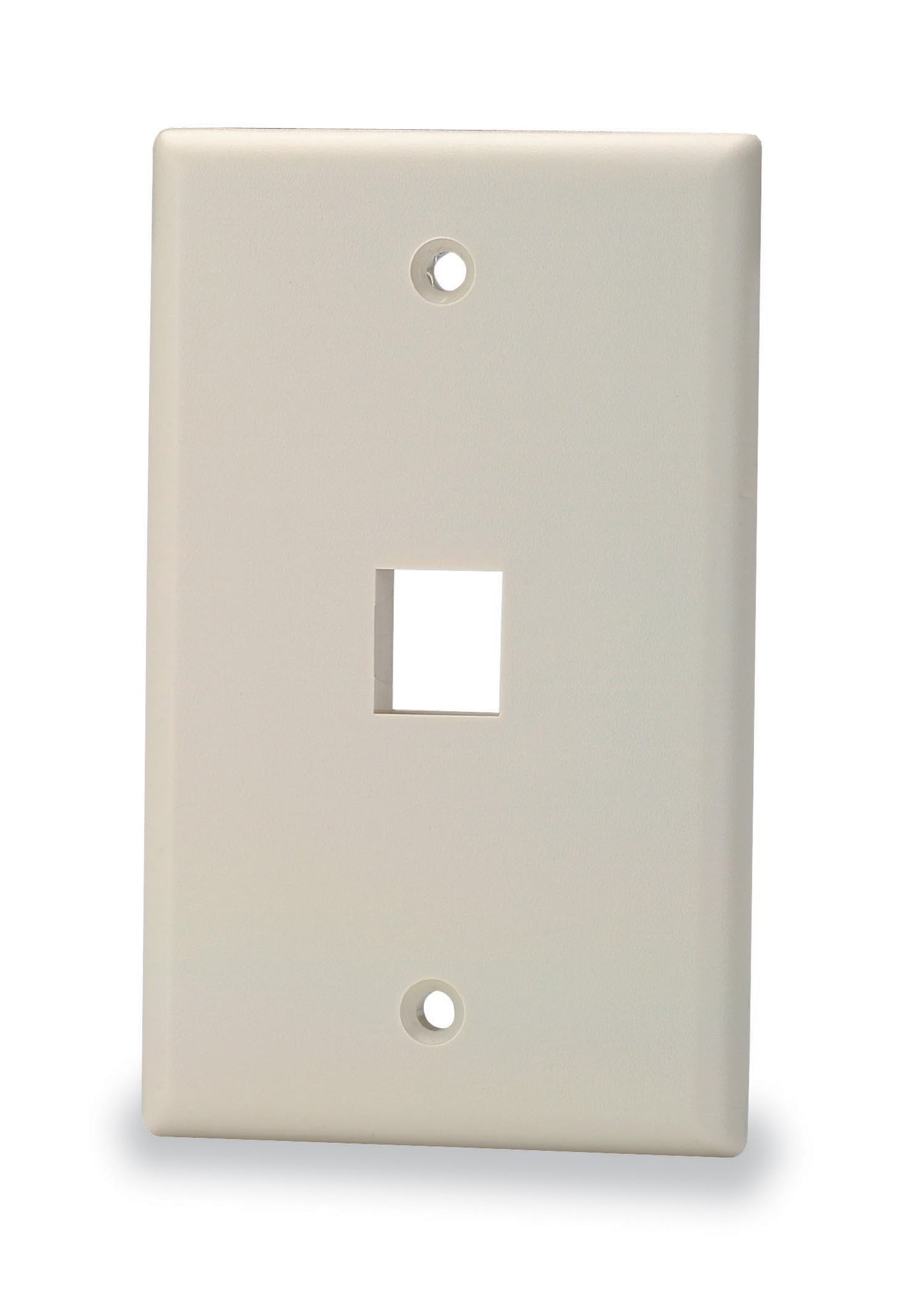 1-Port Single Gang Faceplate w/o Labeling, Light Ivory