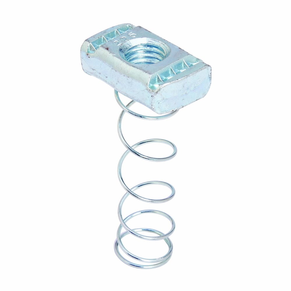 Eaton B-Line series spring nut, 0.85" H x 1.8750" L x 1.3750" W, Steel, Electro-plated, 5/8"-11 bolt size, Standard nut