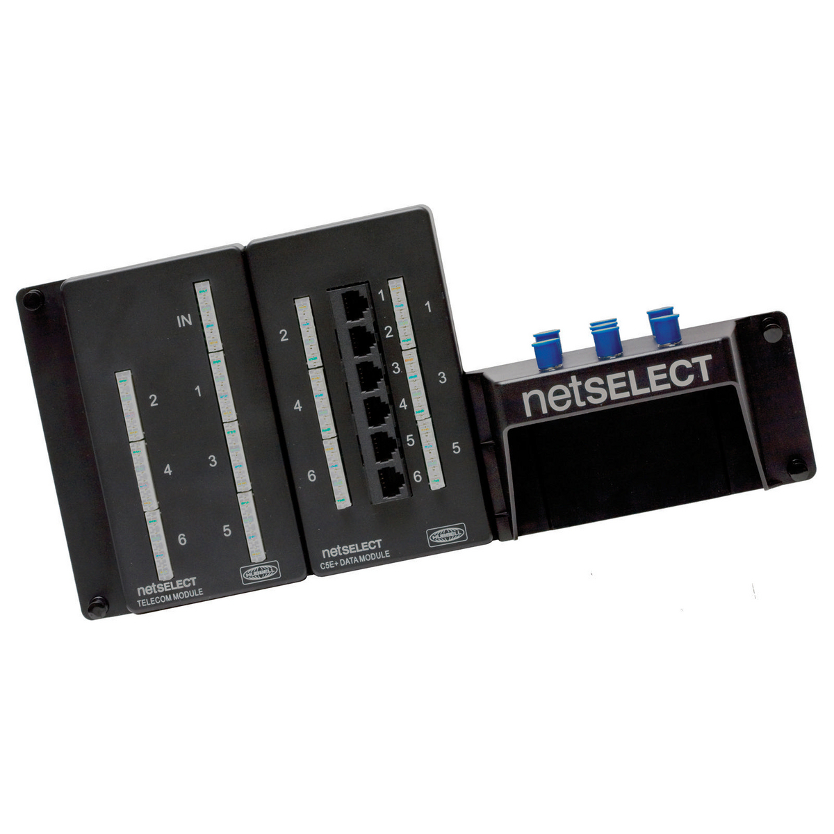 Net Select, Module, Combo,Telephone/Cat5e/Video, 6-Port