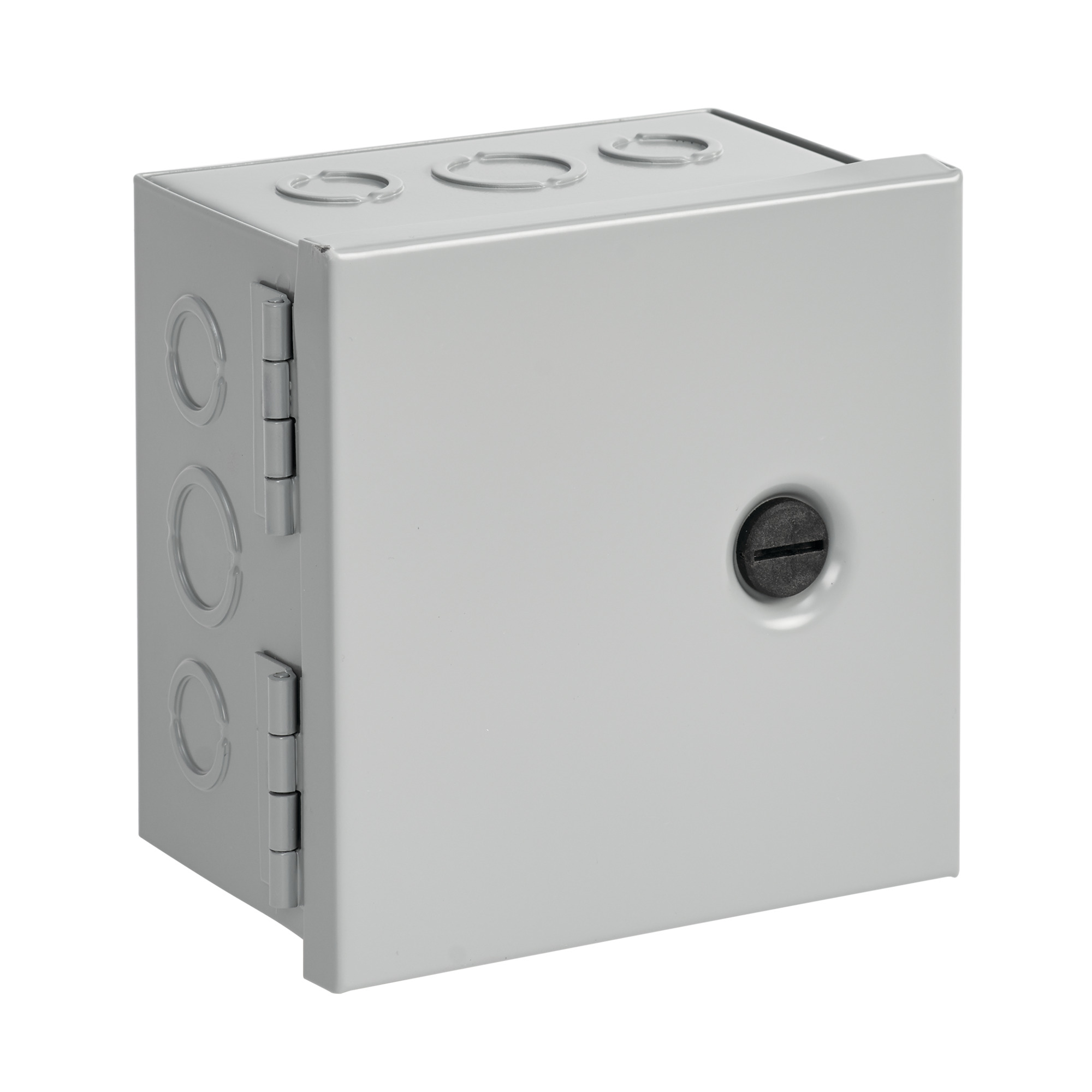 Hinged-Cover with Knockouts Type 1, 24.00x24.00x6.00, Gray, Steel