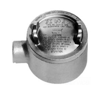 GUA160 Condulet Type C Dust-Ignitionproof Explosionproof Raintight Conduit Outlet Box With Cover, 1/2 in, 3 in Cover Opening, Electro-Galvanized