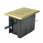 Rectangular Floor Box Assembly Duplex Receptacle, Flange and Wing Bracket