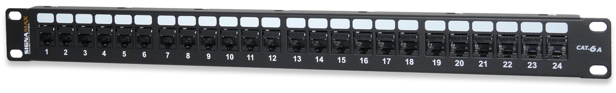 24-Port Category 6A MT-Series Unscreened Patch Panel, 1 RMU
