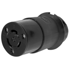 Locking Devices, Twist-Lock, Industrial, Female Insulgrip Connector Body, 20A 125V AC, 2-Pole 3-Wire Grounding, NEMA L5-20R, Screw Terminal, Black Nylon, Cord Inserts