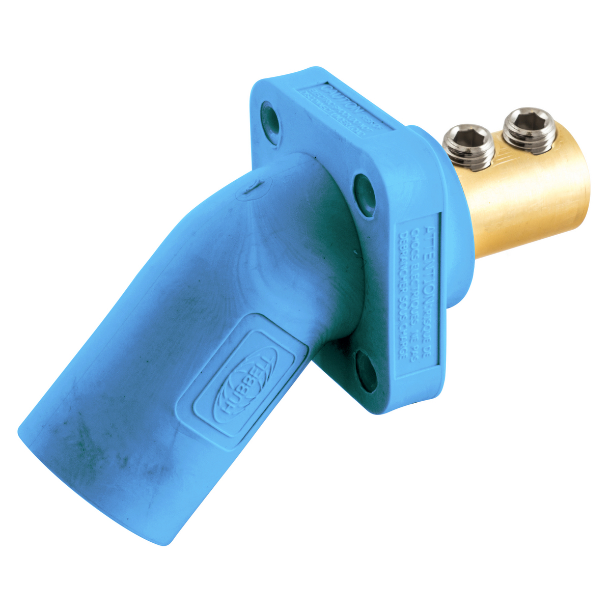 Single Pole Products, 300/400A Series,Inlet, Angled, Double Set Screw, Blue