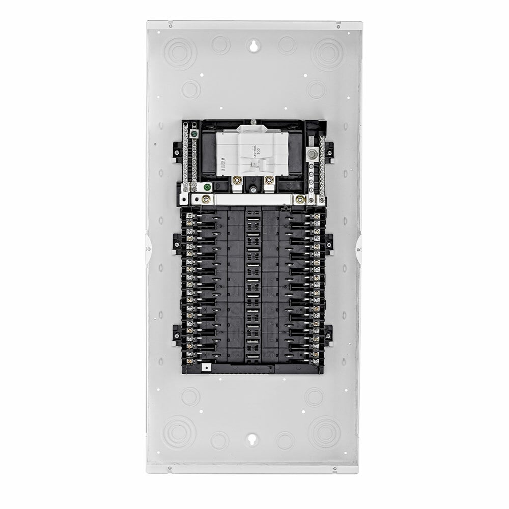 Indoor Load Center, NEMA 1with Main Circuit Breaker, 100 Amp, 20 Spaces, 22 KA Interrupt Rating, Enclosure and Interior Only