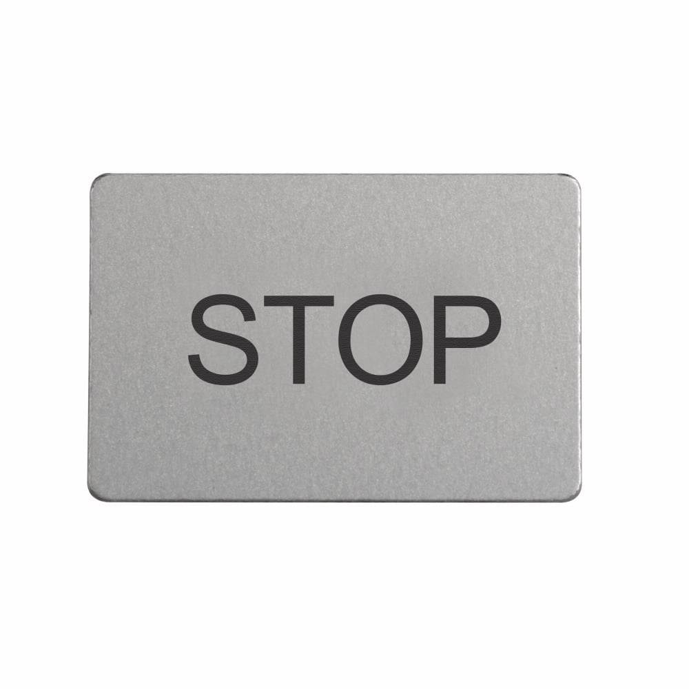 Eaton M22 pushbutton legend plate insert, M22 Modular Pushbutton Legend Plate Insert, 22.5 mm, Inscription: STOP/ GB0, IP66, NEMA 4X, 13