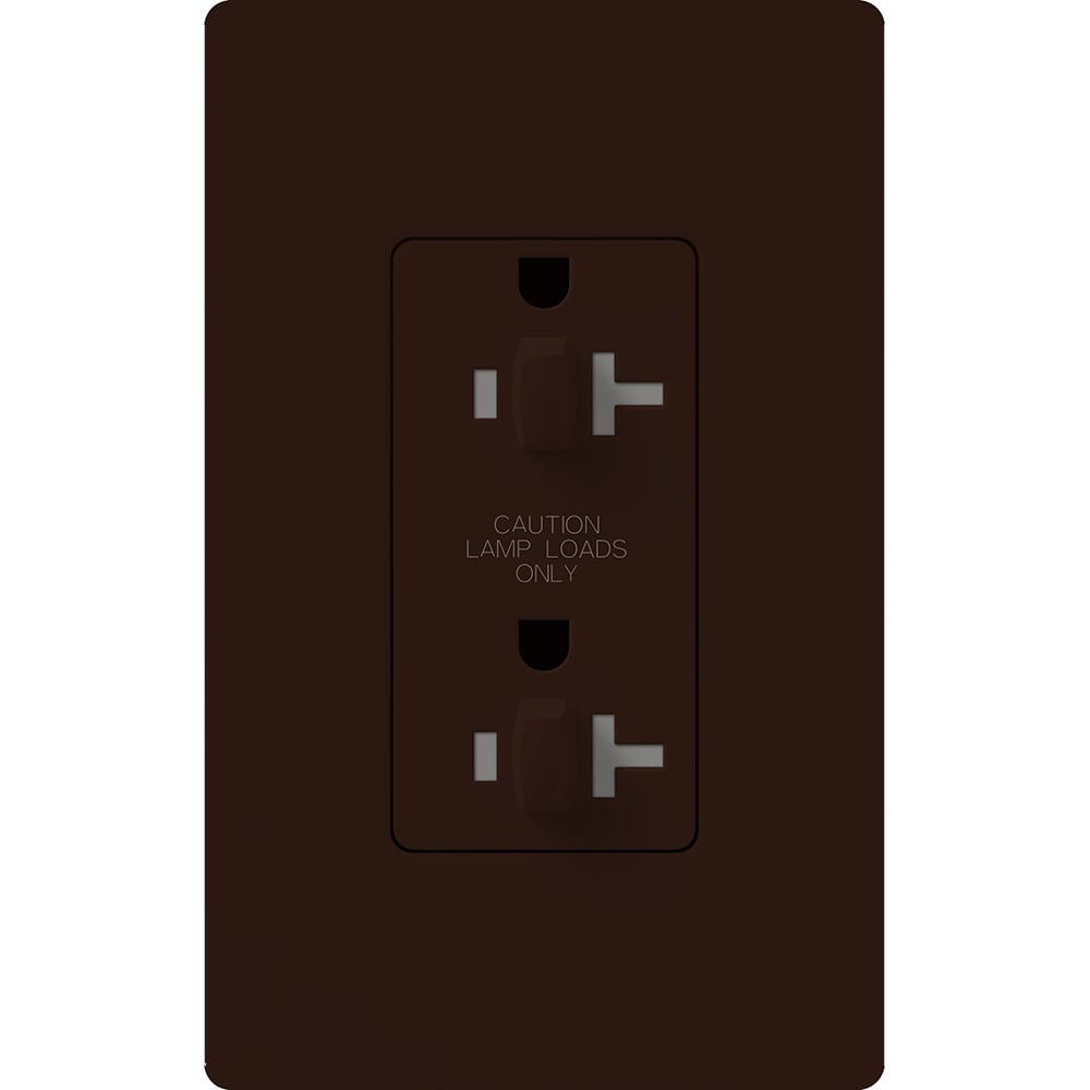 Claro, Gloss, Dual dimming, tamper resistant receptacle, 20A/125V in brown