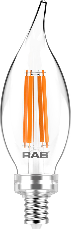 Decorative 300 Lumens Ba11 3W Base E12 90CRI 2700K Filament Clear