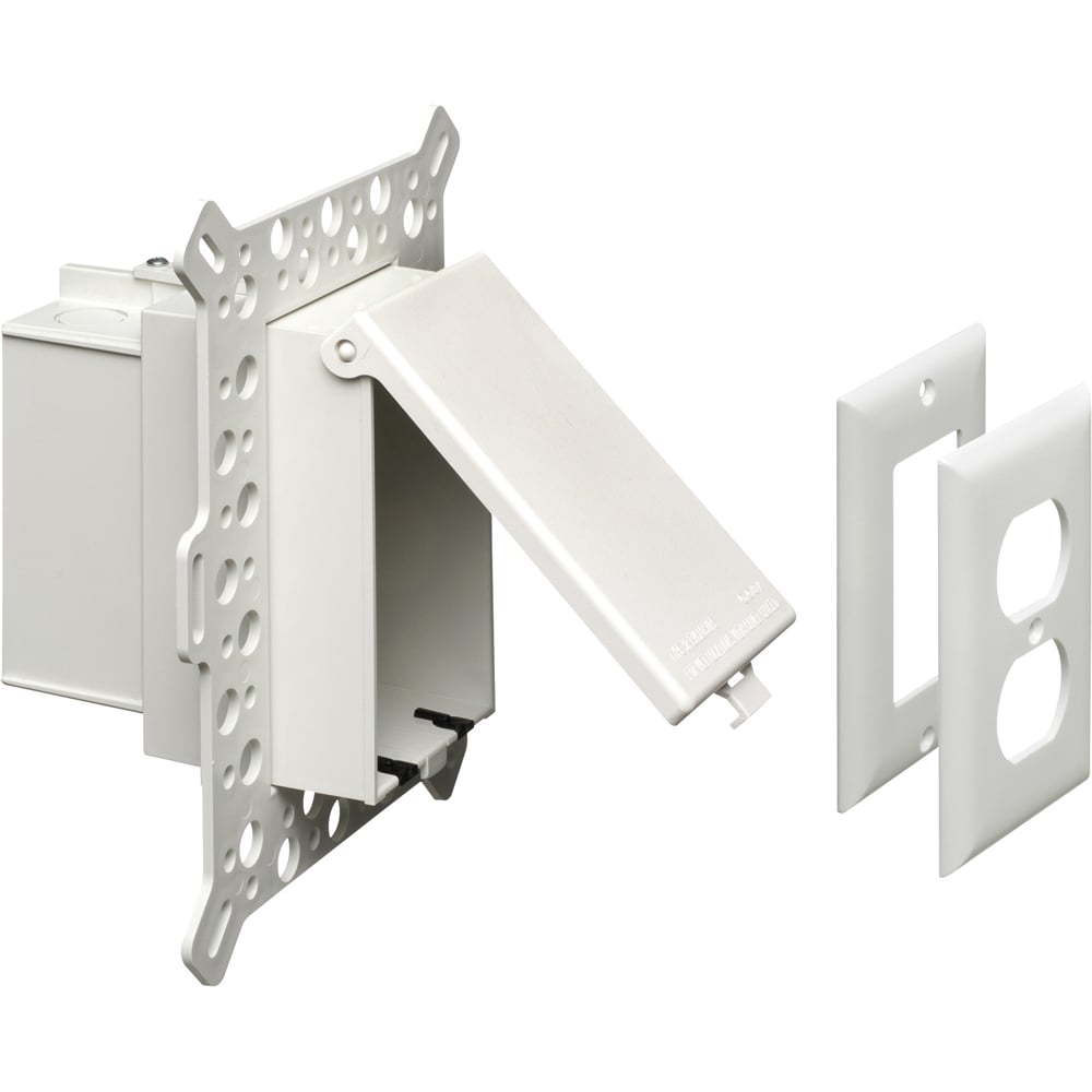 Low profile inbox for foam wall systems. Adjusts from 2-3/4" to 5". White paintable weatherproof while in use cover.