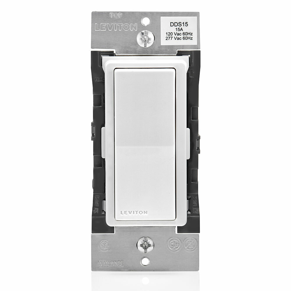 Decora Digital Switch and 24 hour Timer 1800W Incandescent (120V), 15A Fluorescent (120V), 6A Fluorescent (277V), 5A 600W LED/CFL (120V), 15A Resistive (120V), 1/2 HP Motor (120V), Single Pole and 3-way/multi-location control with LED locator. White face assembled on device, Ivory and Light Almond faces included. Neutral wire required