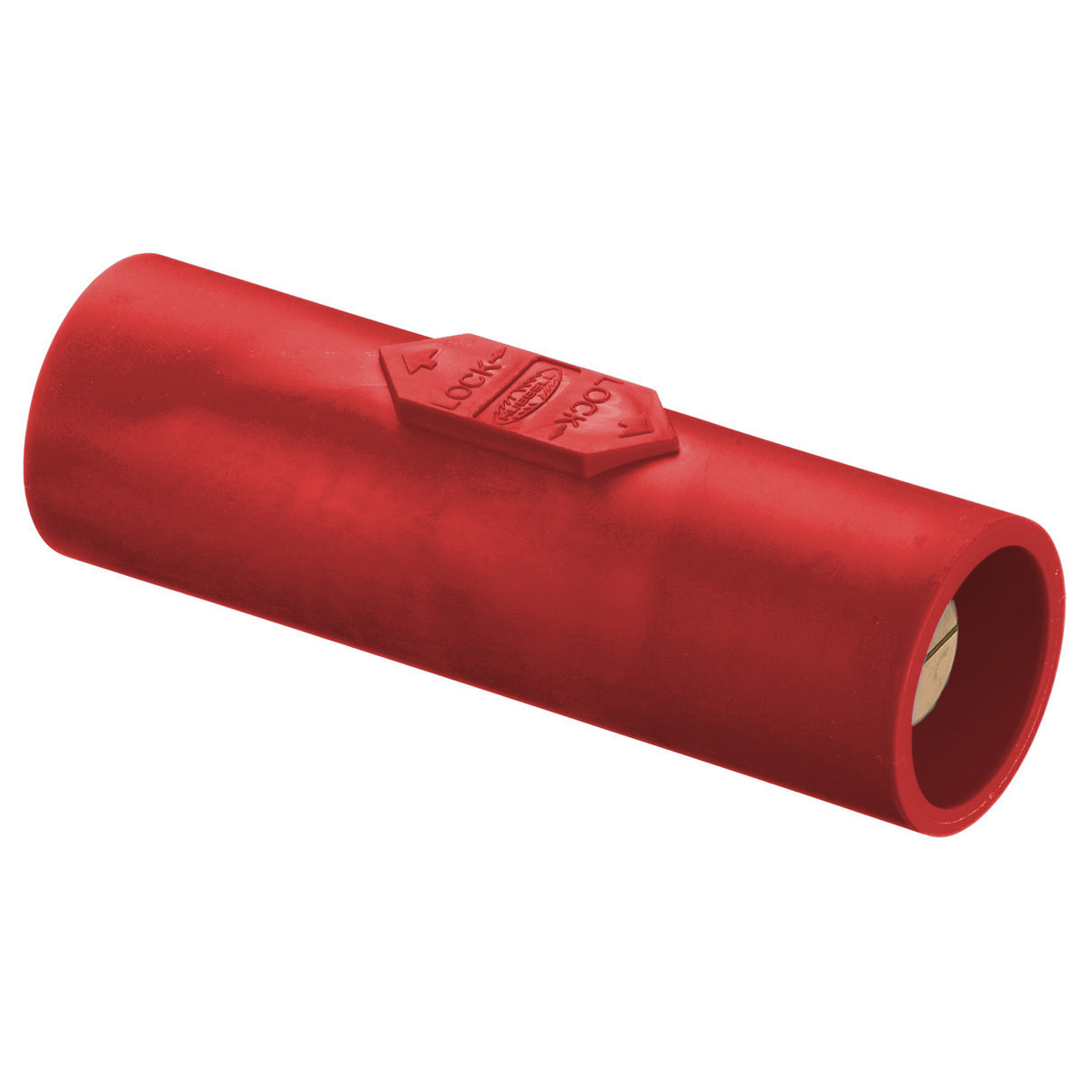 Heavy Duty Products, Single Pole Devices, Industrial Grade, Double Male, Coupler, 400A 600V AC/DC, Single Conductor, Pre-Wired, Red