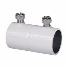 Eaton Crouse-Hinds series EMT set screw type coupling, White, EMT, Zinc plated steel, 3/4"