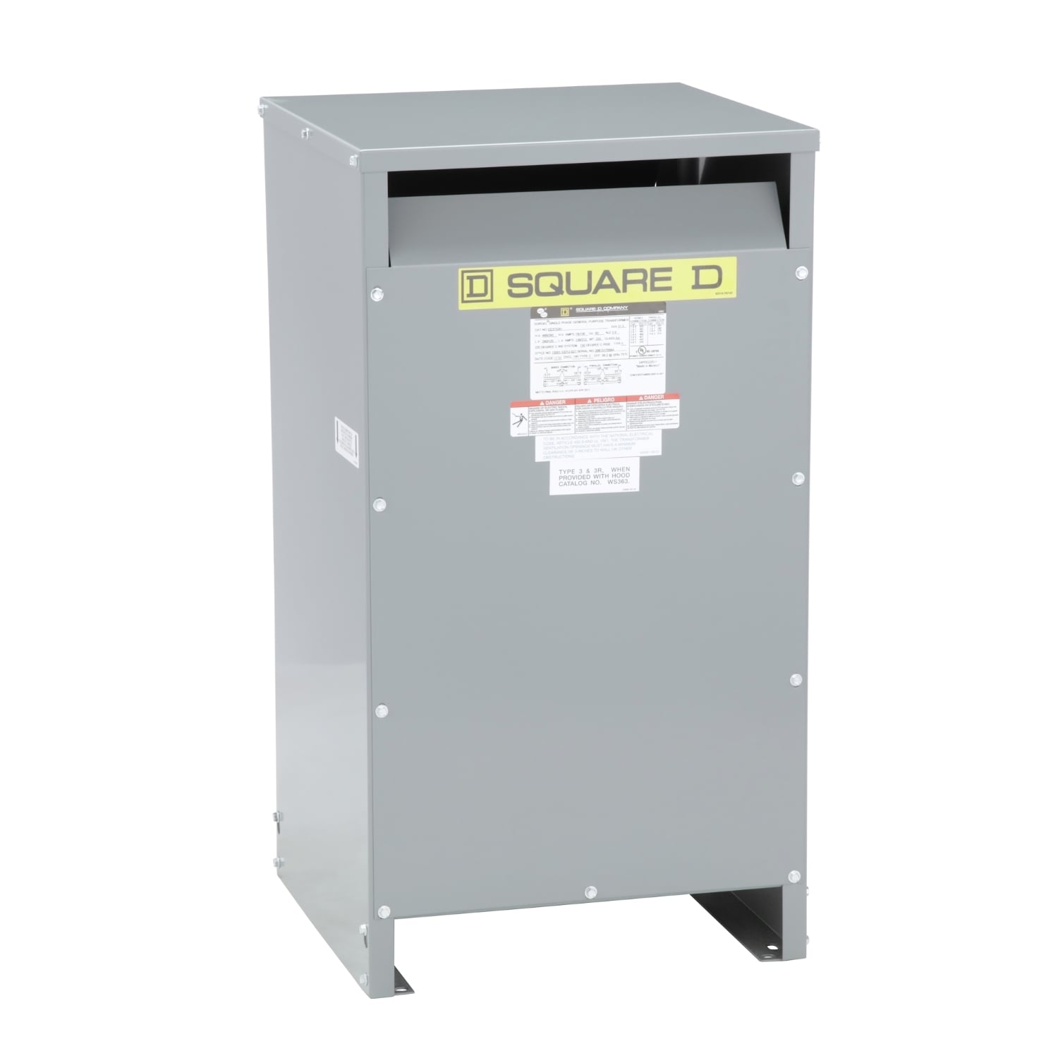 Transformer, dry type, DOE 2016, 37.5kVA, 1 phase, 600V primary, 120/240V secondary, 18H, 150C rise