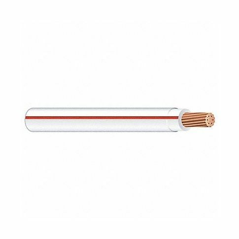 THHN Wire, 12 AWG, White/Orange, Stranded, Copper Conductor, 2500 Foot Reel