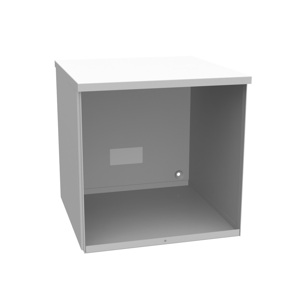 12x12x12 Screw Cover Type 3R UL Listed Steel No Knockouts ANSI 61 Gray Quad D Knockout for Lock Emboss Mounting Holes in Back