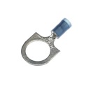 Nylon Insulated Ring Terminal, Length 1.25 Inches, Width .72 Inches, Maximum Insulation .162, Bolt Hole 1/2 Inch, Wire Range #18-#14 AWG, Color Blue, Copper, Tin Plated