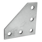 Plate, Five Hole Corner, Length 5-3/8 Inches, Width 5-3/8 Inches, Hole Diameter 9/16 Inch, Electro-Galvanized Steel