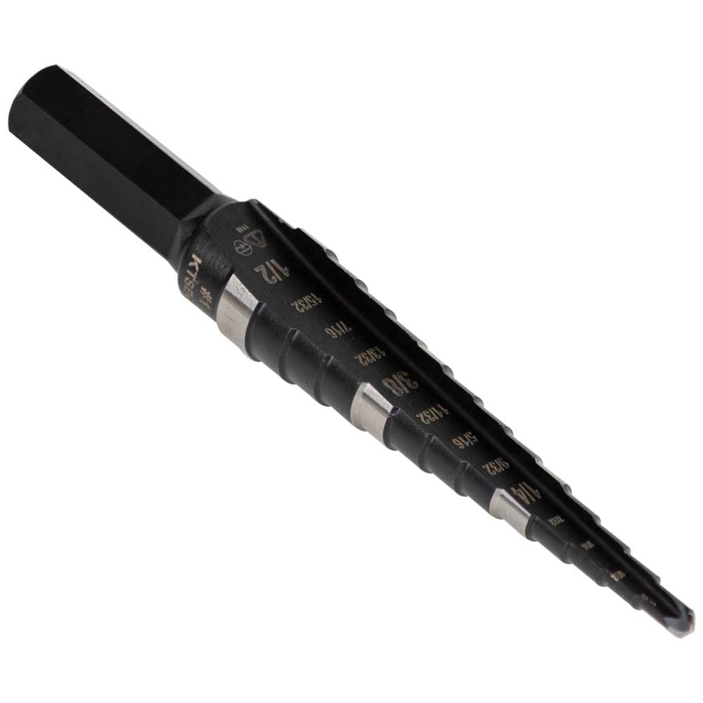 Step Drill Bit Double-Fluted #1, 1/8 to 1/2-Inch