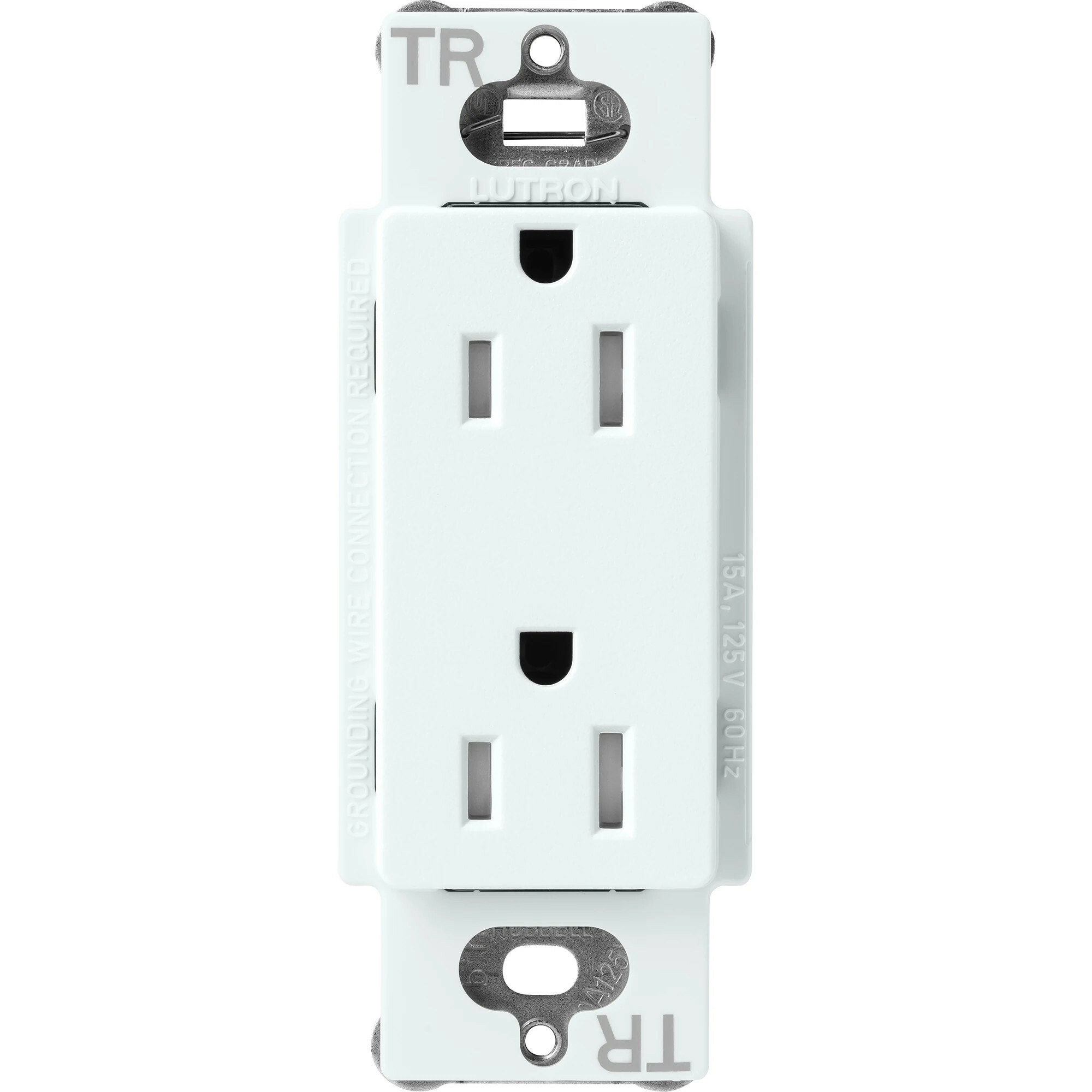 Lutron Claro Tamper-Resistant Duplex Receptacle, 15 Amp, Glacier White