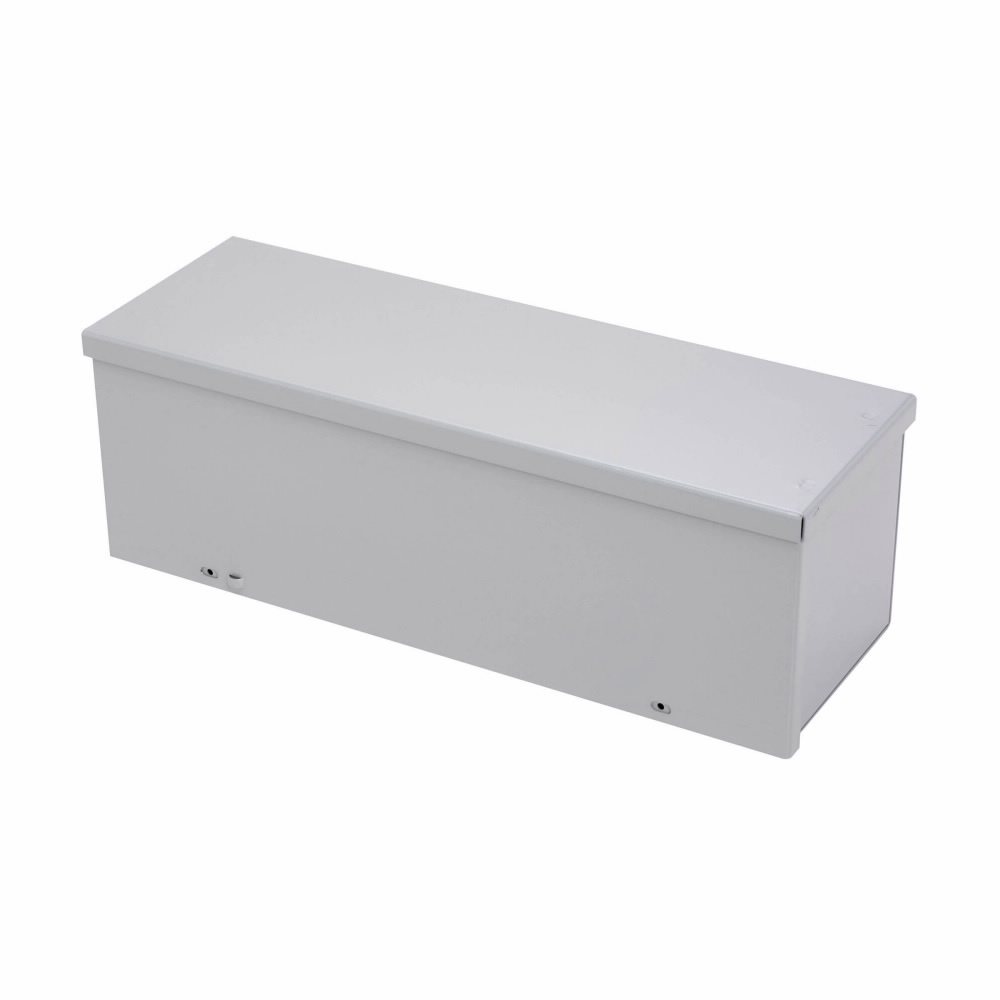 Eaton B-Line series wiring trough, 6" height, 60" length, 6" width, GRT NK wiring trough, Embossed thru holes, No knockouts, Screw cover, NEMA 3R, Steel, Plated screws, ANSI 61 gray, 16 gauge