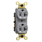 Weather-Resistant Heavy-Duty Spec Grade Duplex Receptacle Back and, Side Wire 20amp 125volt Gray