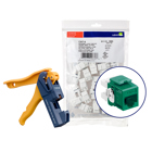 Cat 6 (61110) Connectors Kitted With Jack Rapid Tool, 1 Fg = 6 Quickpacks (25 Connectors Per Quickpack),Total Of 150 Connectors, Plus 1 Jack Rapid Tool-Green