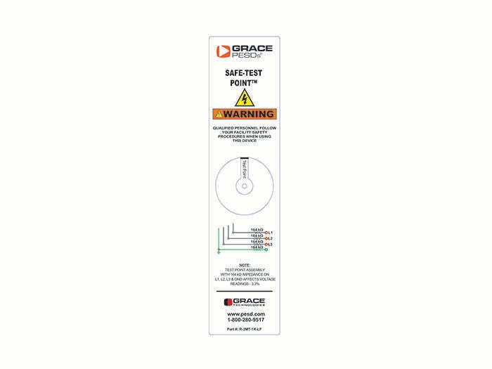 Flange Warning label for 1000V Safe-Test Point