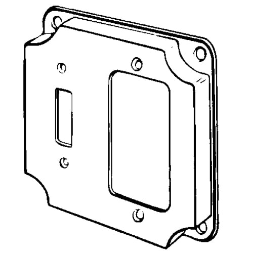 Features:Configuration One Toggle Switch, One GFCI Device, Standard:UL E18095, Material:Steel, Shape:Square, Size:4 X 4 X 0.5IN, Cubic Capacity:7CI