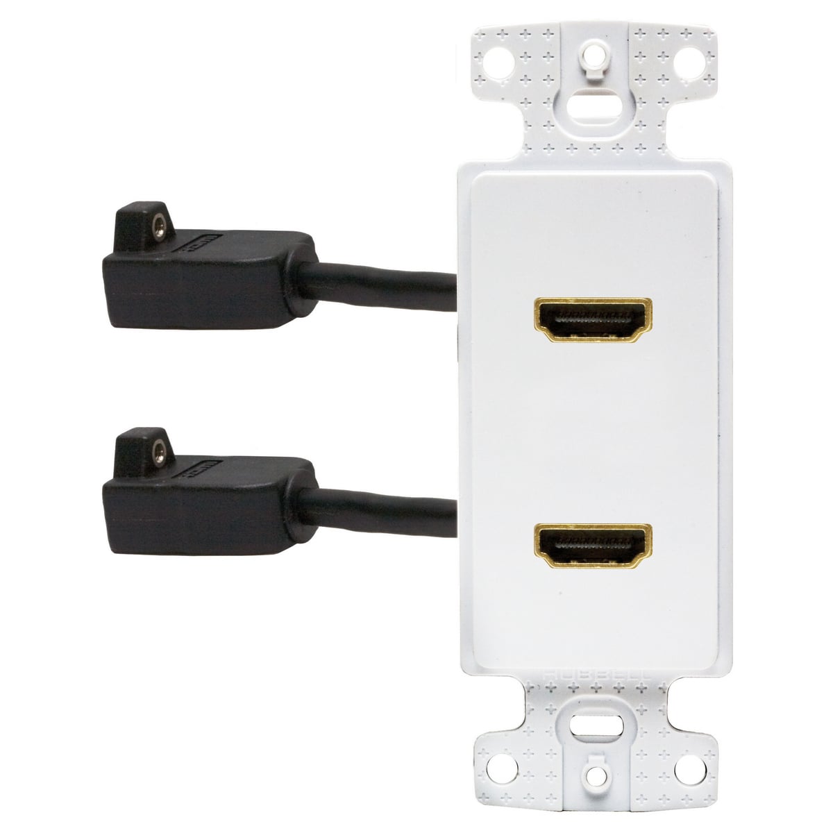 Plates, 1-Gang Frame, Decorator, With 2) HDMI, Female to Female, White