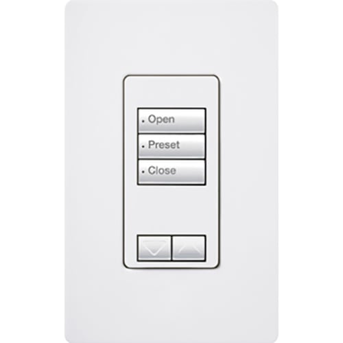 Lutron RadioRA 2 seeTouch Wall Mount Designer Keypad, 3 Button with Raise/Lower- White