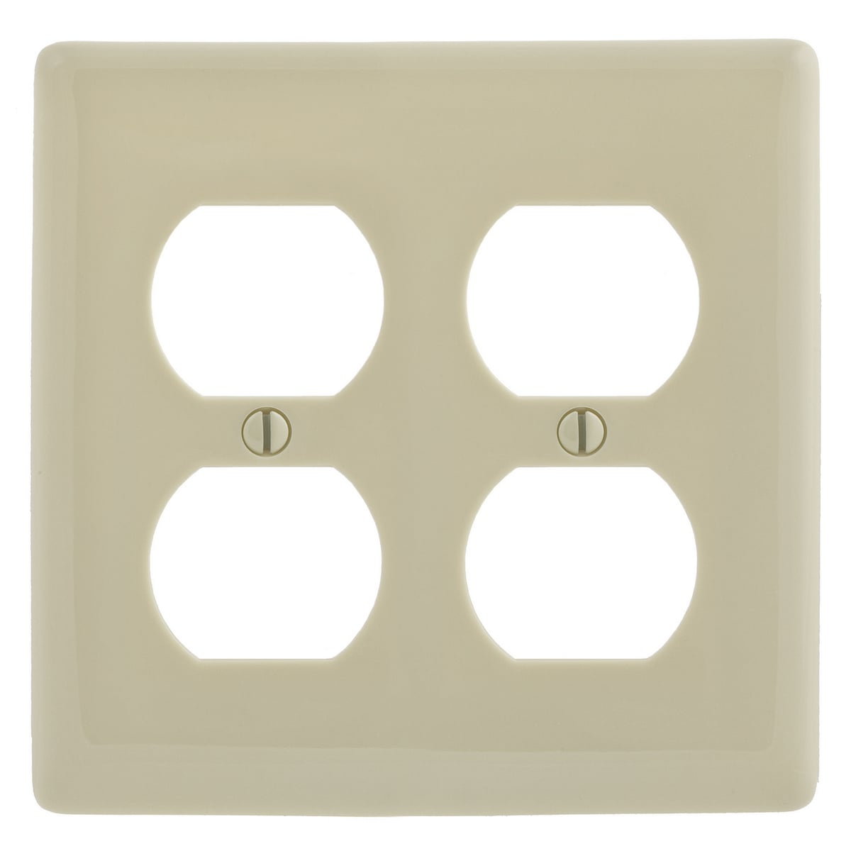 Hubbell Wiring Device Kellems, Wallplates and Box Covers, Wallplate,Nylon, 2-Gang, 2) Duplex, Almond