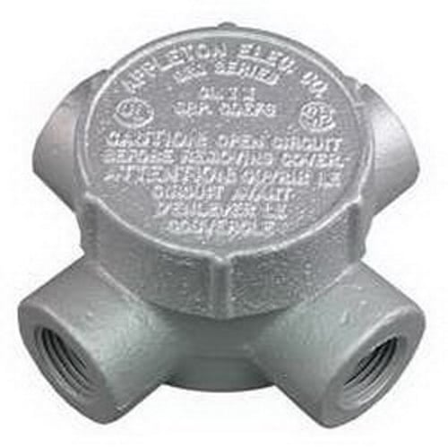 Type X Conduit Body with Cover, 3/4 inch, Malleable Iron, Zinc Electroplated