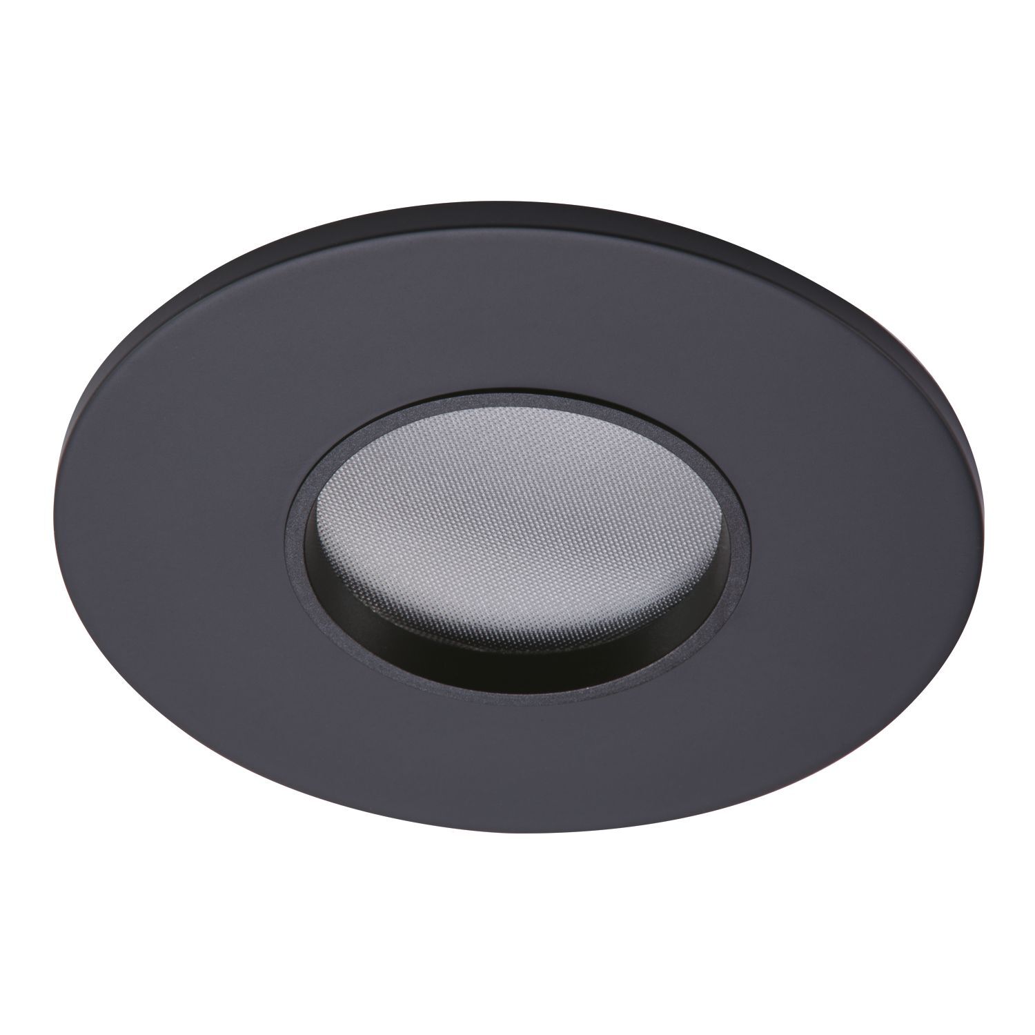 2" round lens pinhole ML4 trim, matte black flange, black lens frame