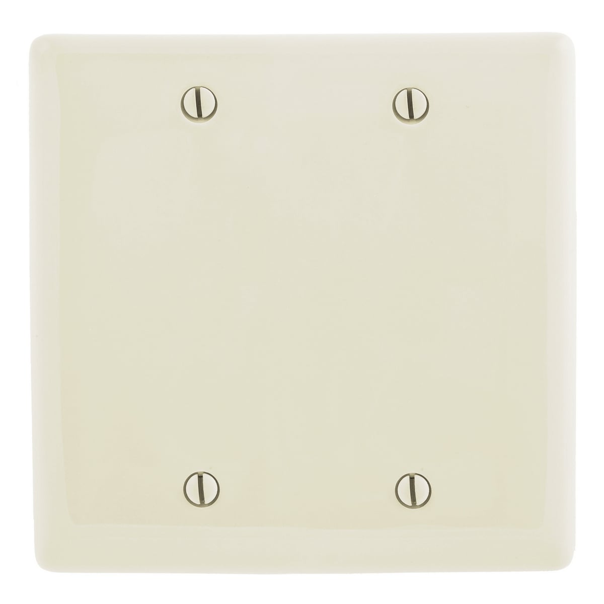 Wallplates and Box Covers, Wallplate, Nylon, 2-Gang, 2) Blank, Box Mount, Light Almond