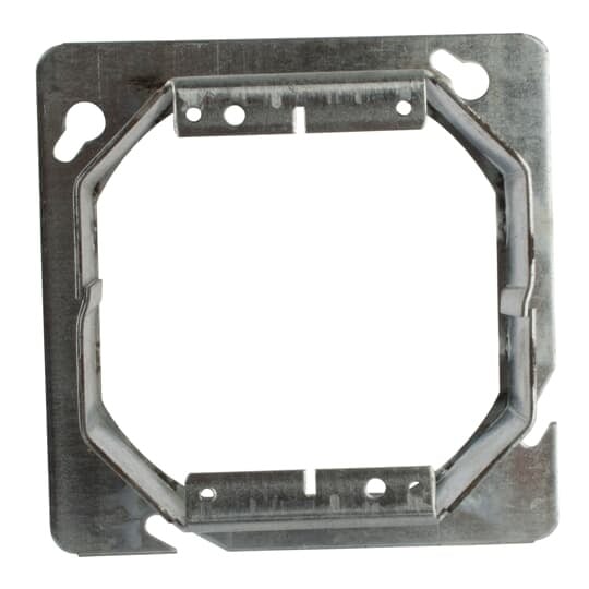 Two Gang Square Cut Tile Wall Cover, 19 Cubic Inches, 4-11/16 Inch Square x 1-1/2 Inch Raised, Pre Galvanized Steel