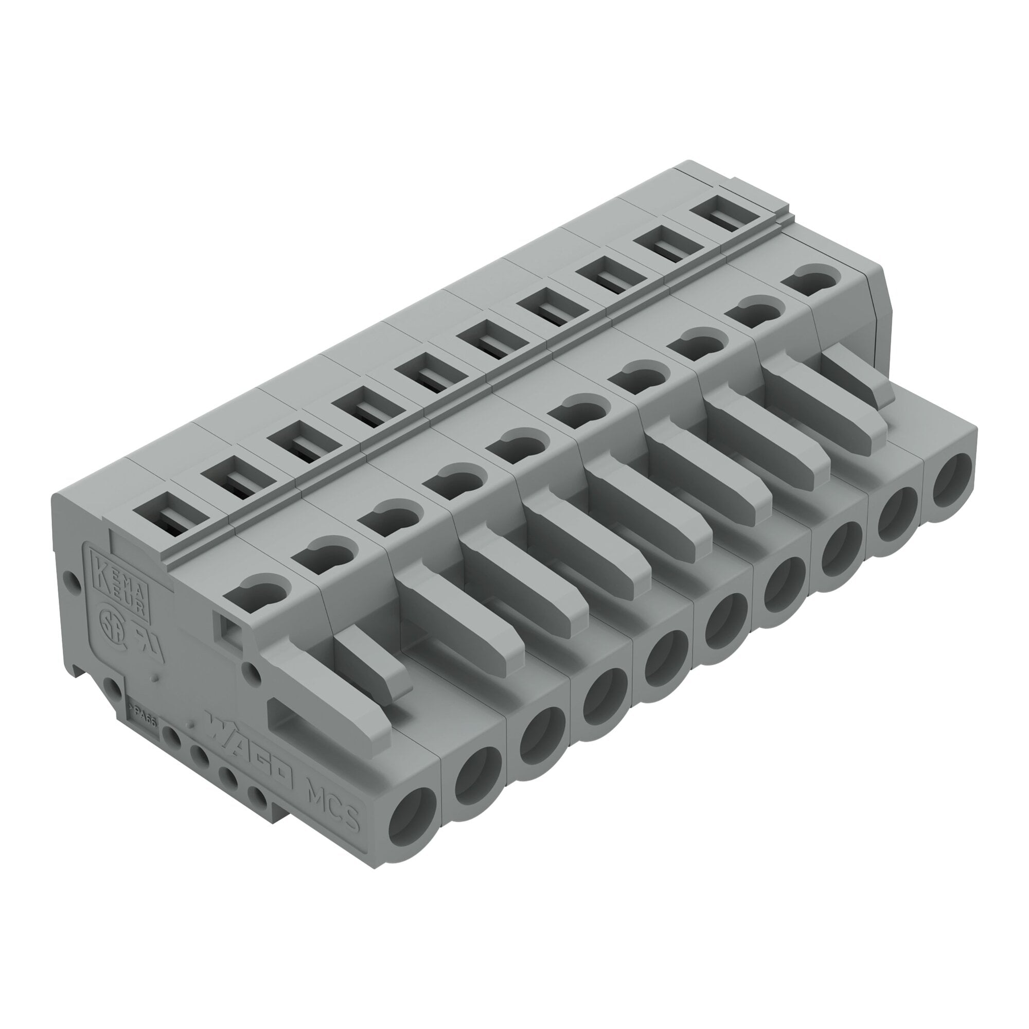 1-conductor female connector; CAGE CLAMP; 2.5 mm; Pin spacing 5 mm; 10-pole; 2,50 mm; gray