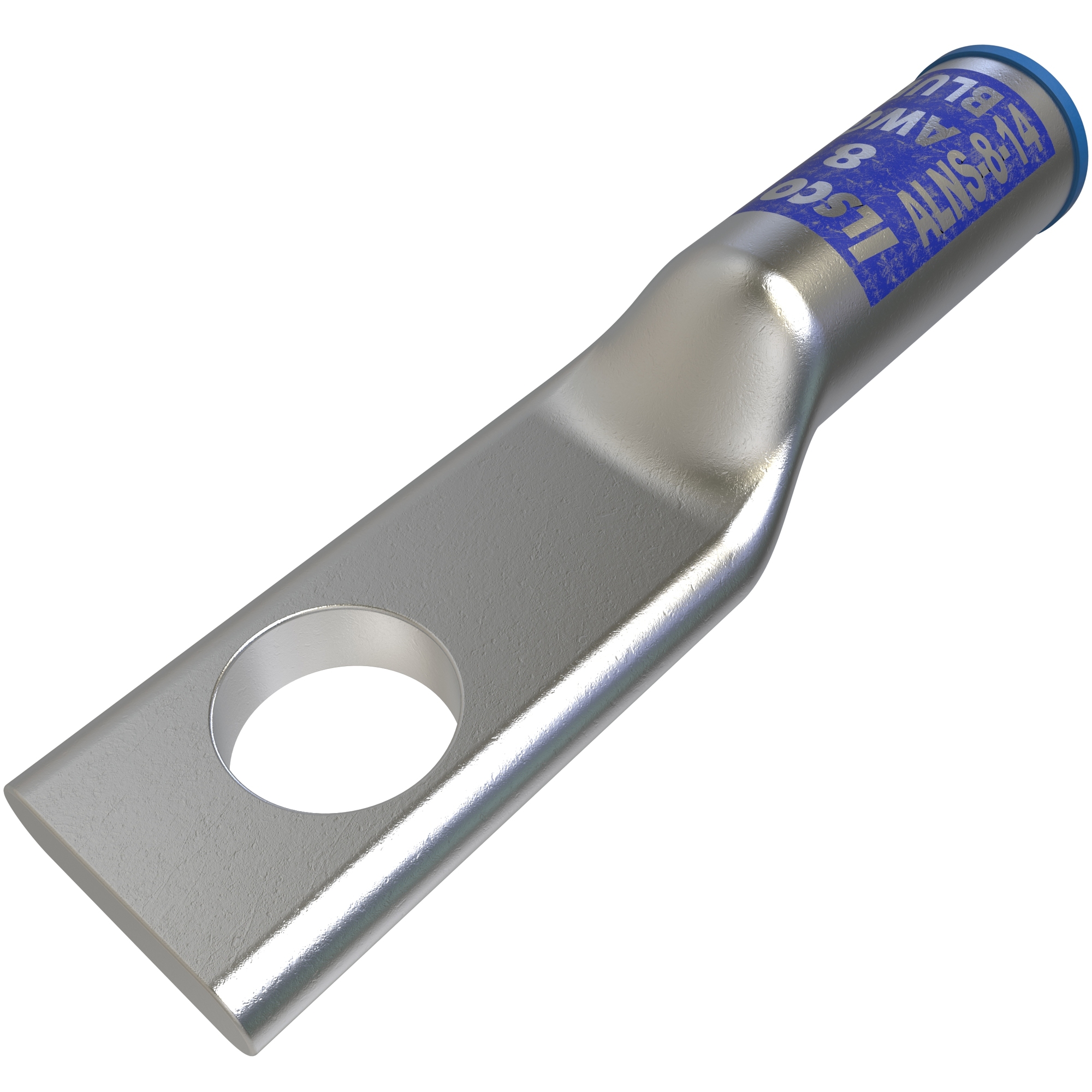 Surecrimp Aluminum Compression Lug, Conductor Size 8, 1 Hole, 1/4in Bolt Size, Long Barrel, No Sight Window, Tin Plated, UL, CSA