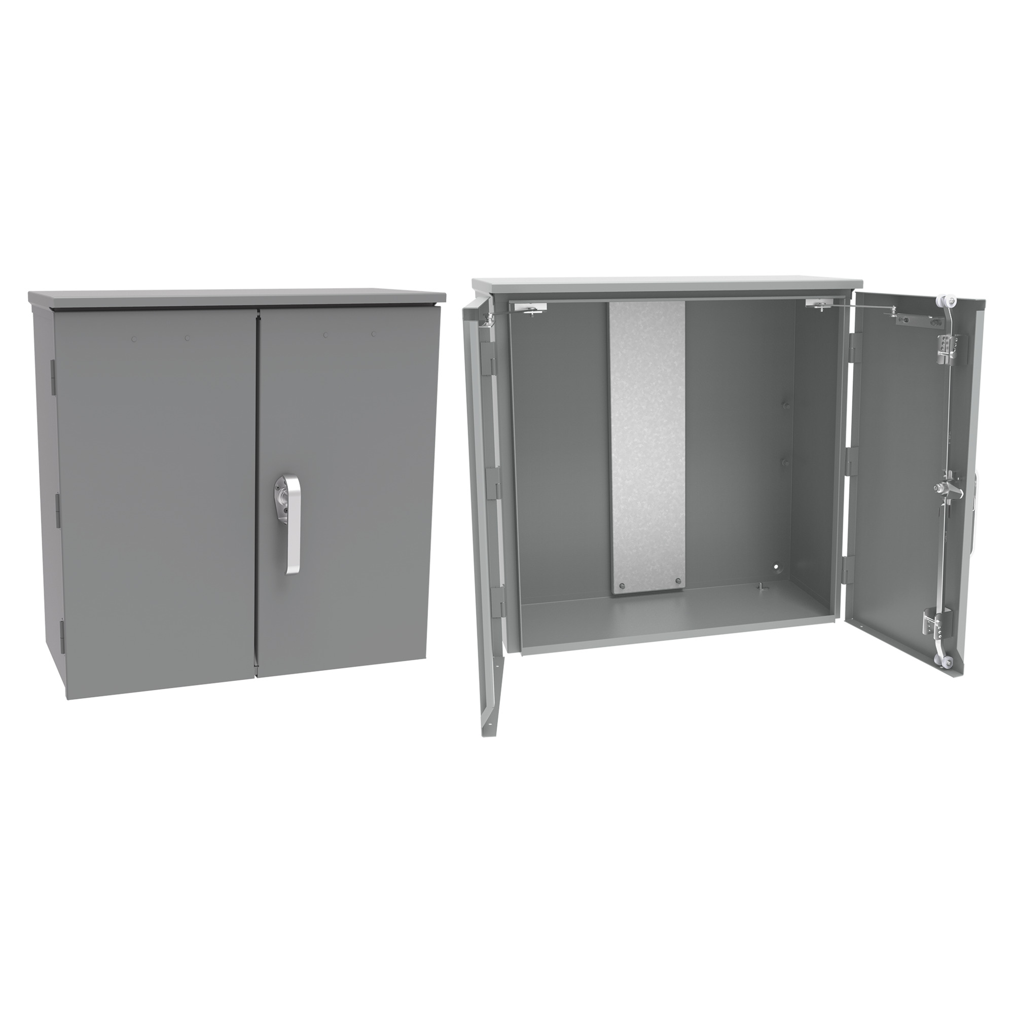 CT Cabinet 2-Door with Steel Foot-Mount Panel Type 3R, 54x54x16, Gray, Steel