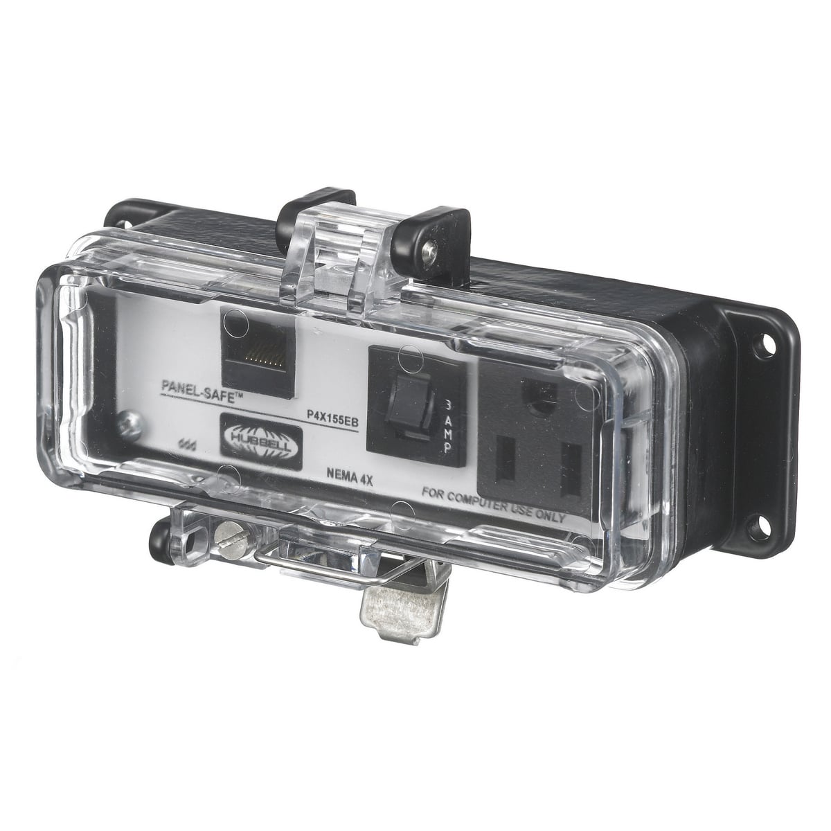 Signal and Control Products, Industrial Ethernet, NEMA 4X Enclosure, Cat5e, 15A 125V Receptacle, with 3A Circuit Breaker