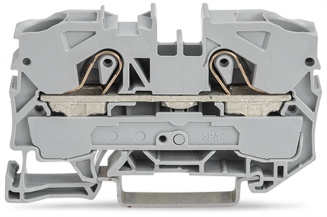 2-conductor through terminal block; 10 mm; suitable for Ex e II applications; side and center marking; for DIN-rail 35 x 15 and 35 x 7.5; Push-in CAGE CLAMP; 10,00 mm; black